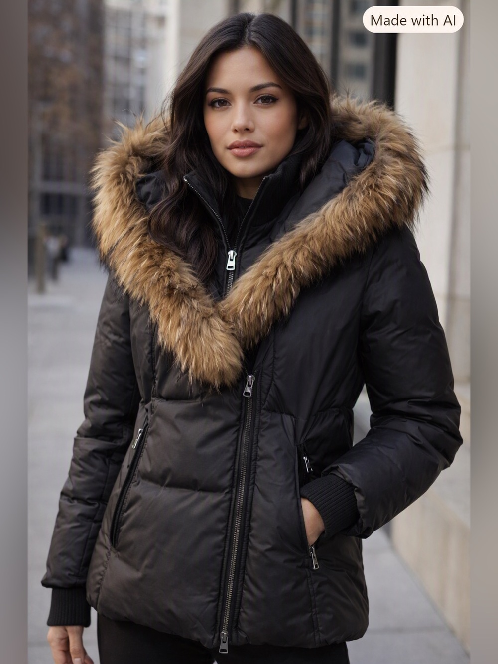 Mackage ADALI down coat with natural fur